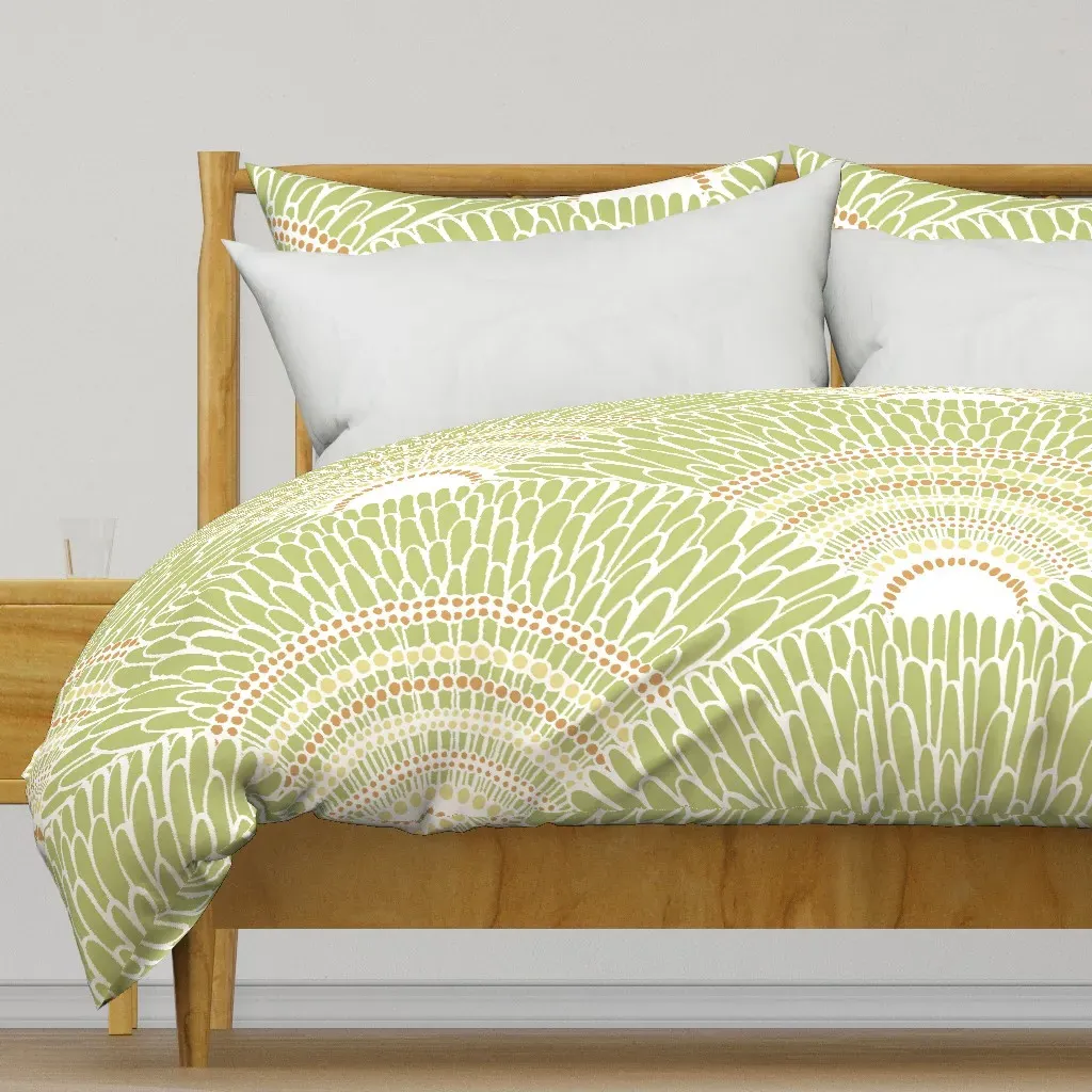 Meditating In An Ocean Of Duvet Cover - Sage Green product