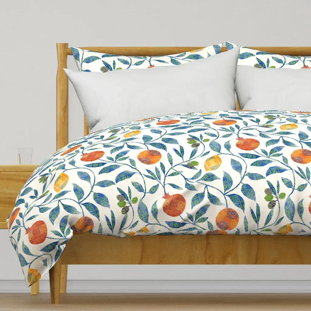 Mediterranean Fruit Tiles Duvet Cover - Blue product