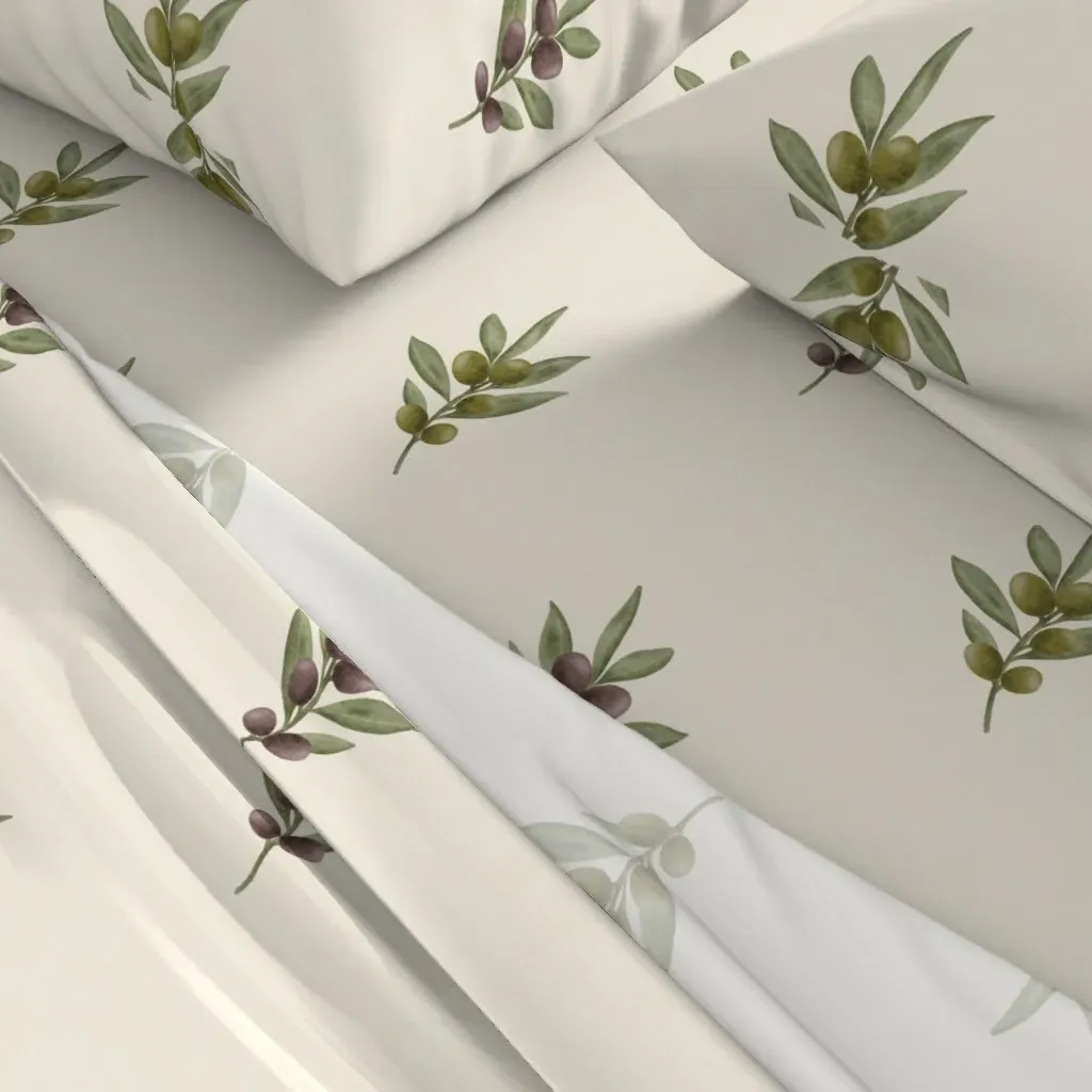 Mediterranean Olive Branch King Size Sheet Set - Green alternate view