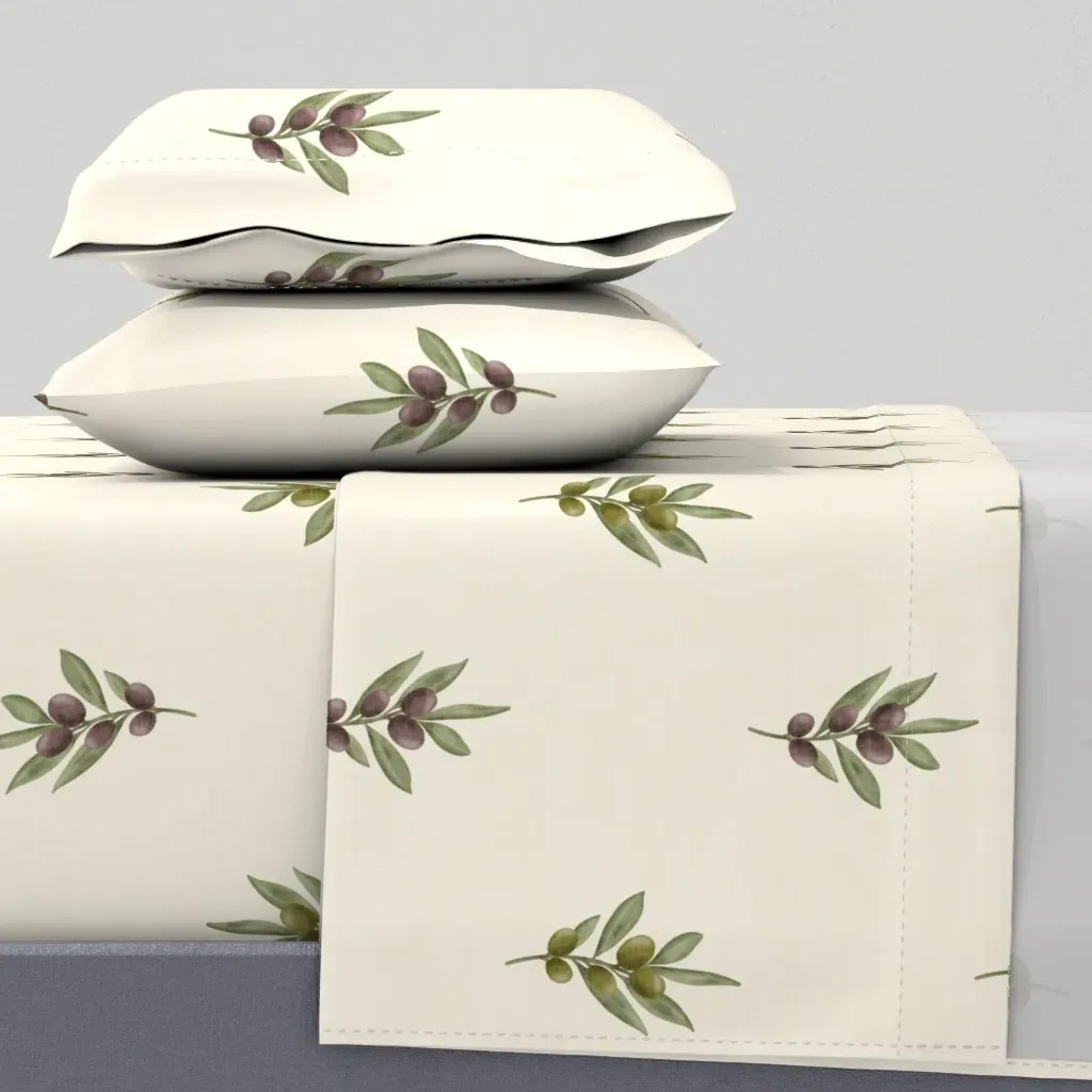 Mediterranean Olive Branch King Size Sheet Set - Green product