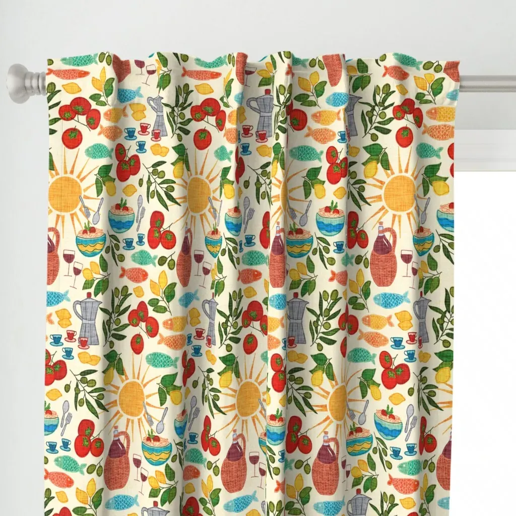 Mediterranean Tasty Hues Curtain Panel - Red alternate view