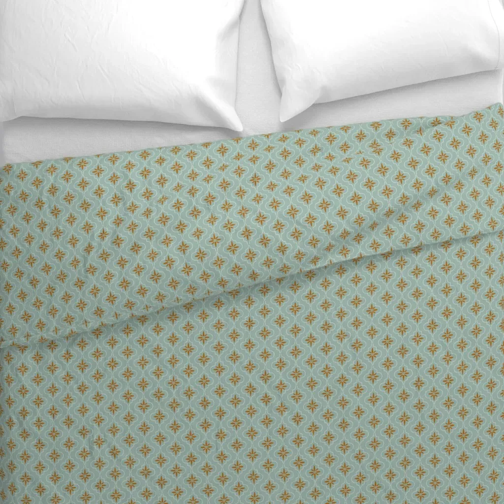 Mediterranean Tile Coastal Duvet Cover - Brown alternate view