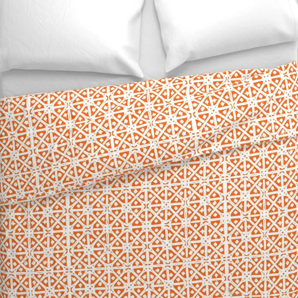Mediterranean Tiles Duvet Cover - Orange alternate view