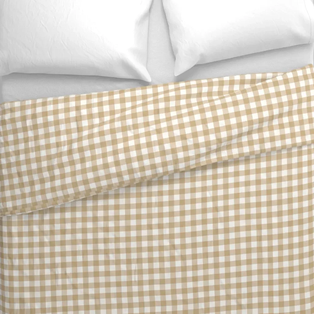 Medium Honey Tan & White Duvet Cover - Beige alternate view