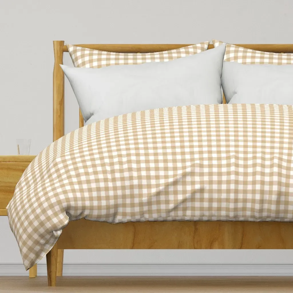 Medium Honey Tan & White Duvet Cover - Beige product
