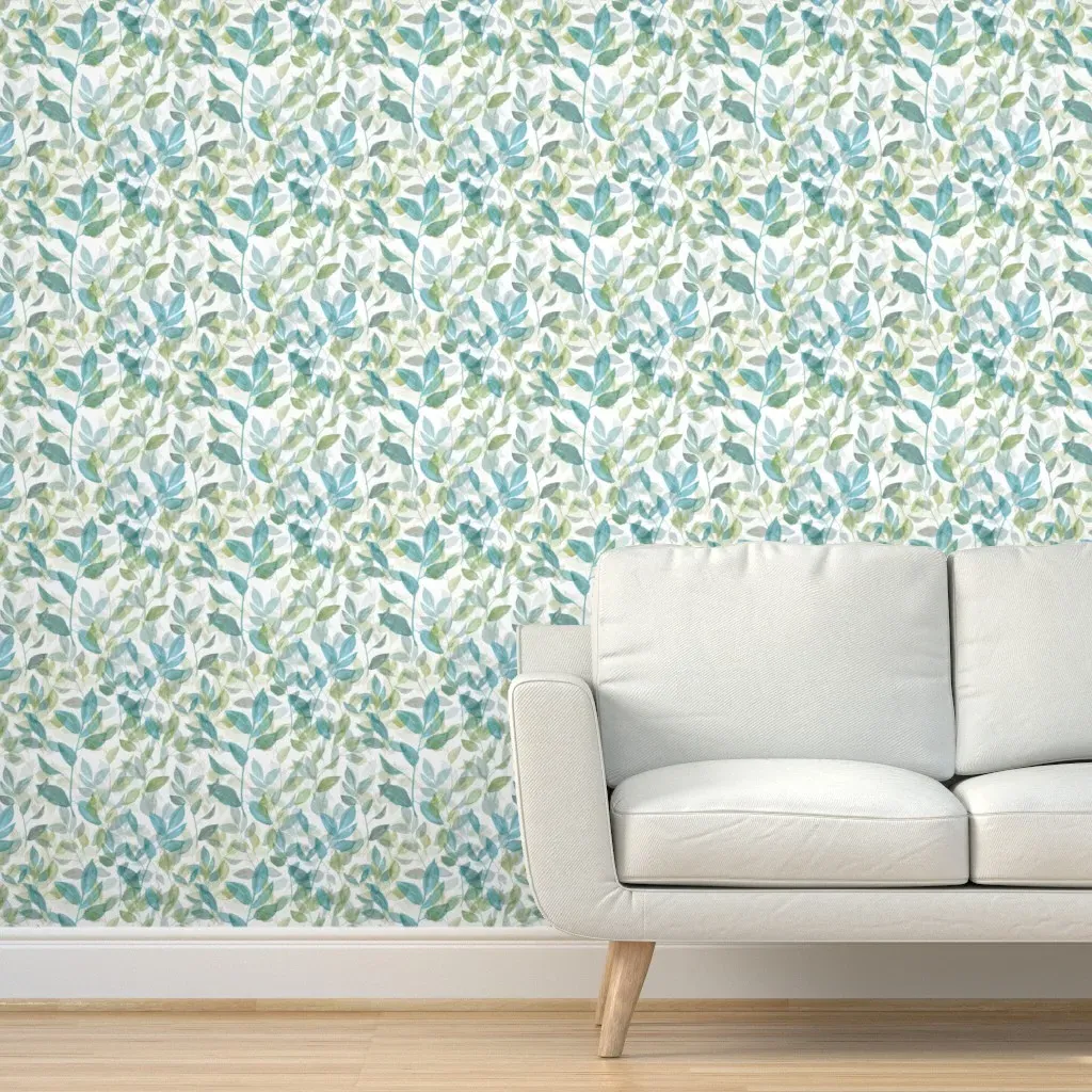 Medium Leaves Peel and Stick Wallpaper - Green product