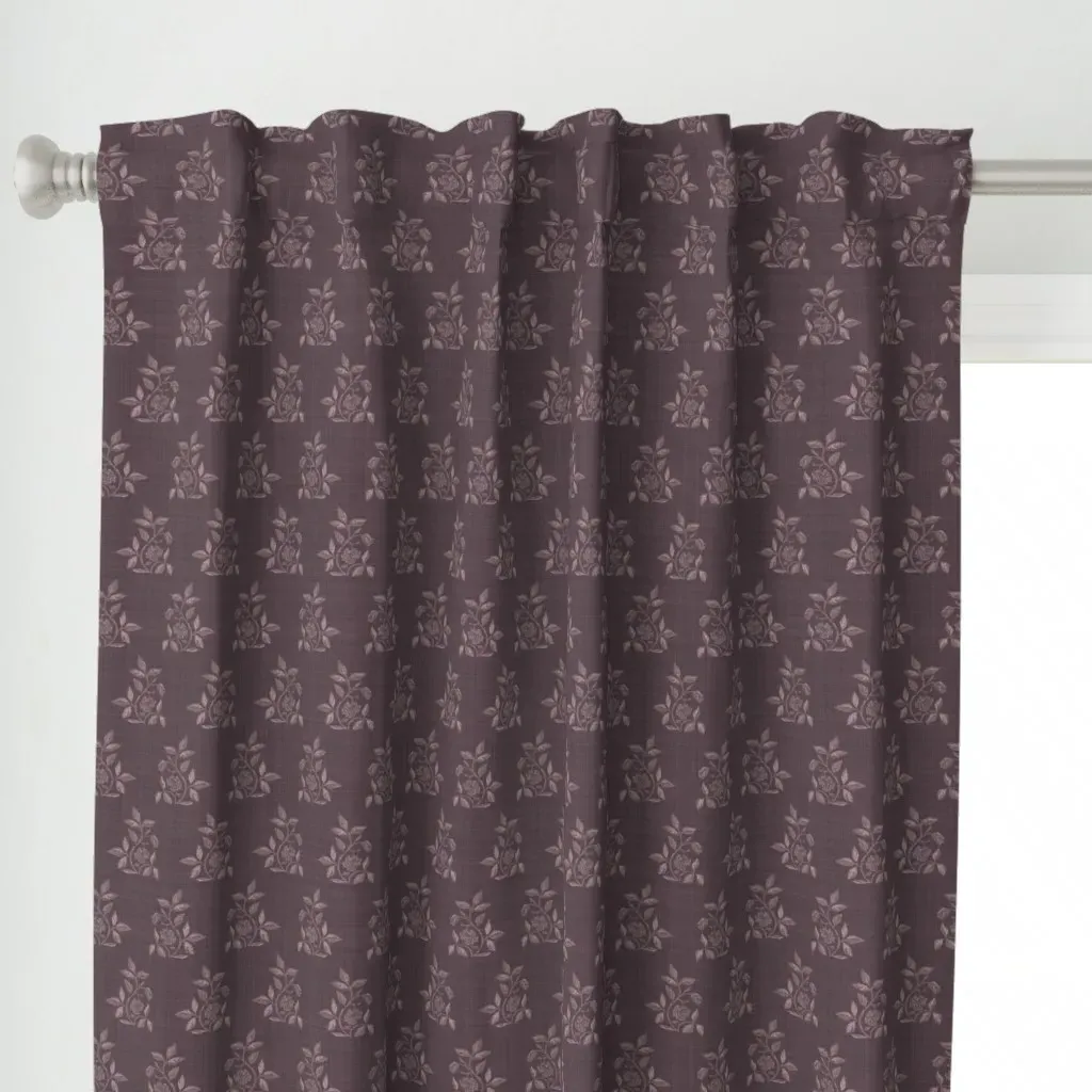 Medium Scale Block Print Curtain Panel - Taupe alternate view