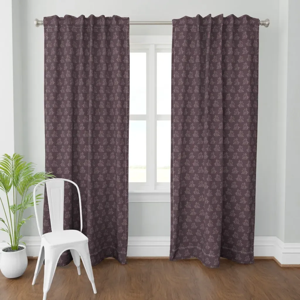 Medium Scale Block Print Curtain Panel - Taupe product