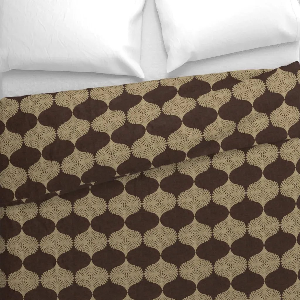 Medium Scale Boho Ogee Duvet Cover - Brown alternate view