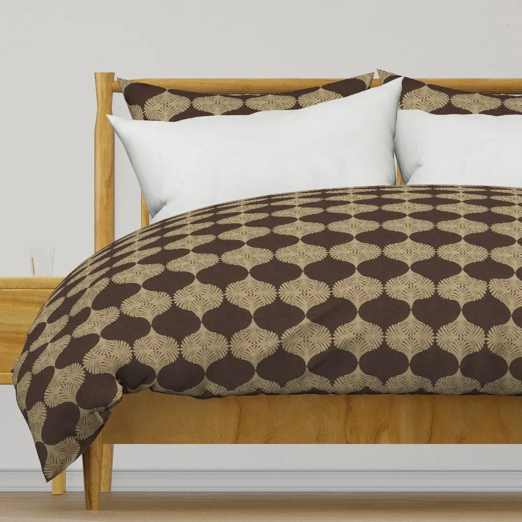 Medium Scale Boho Ogee Duvet Cover - Brown product