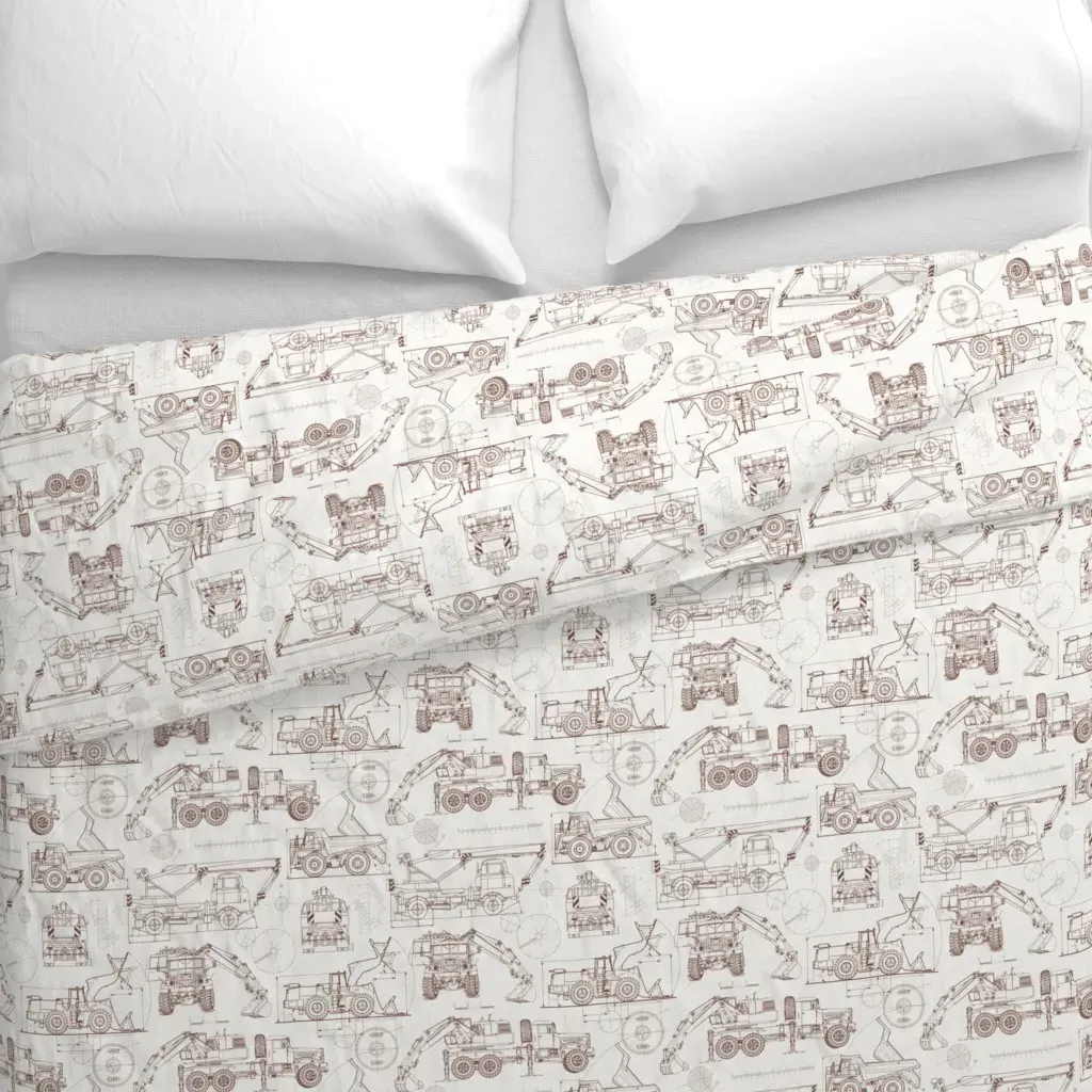 Medium Scale Construction Duvet Cover - Brown alternate view