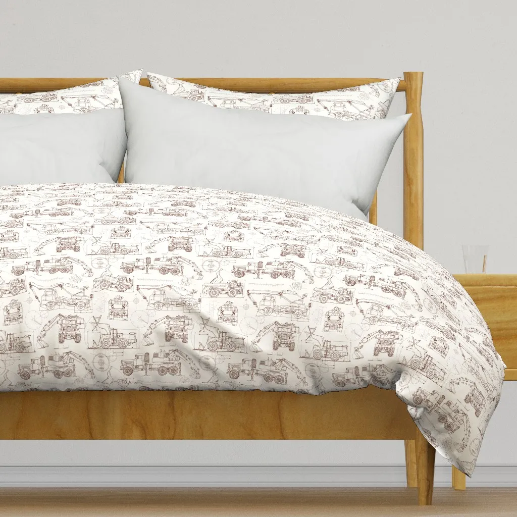 Medium Scale Construction Duvet Cover - Brown product