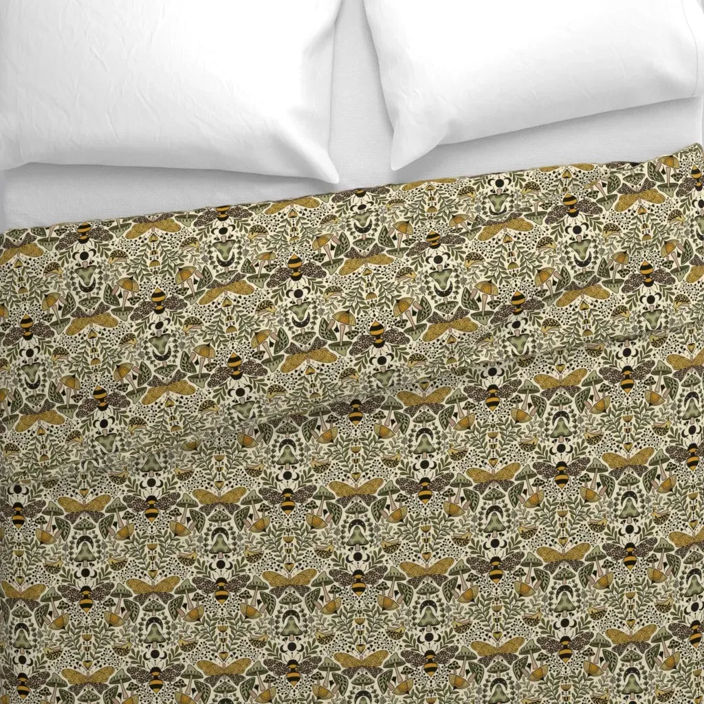 Medium Scale Natural Duvet Cover - Mustard Yellow alternate view