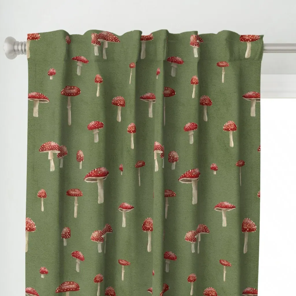 Medium Scale Scattered Curtain Panel - Red alternate view