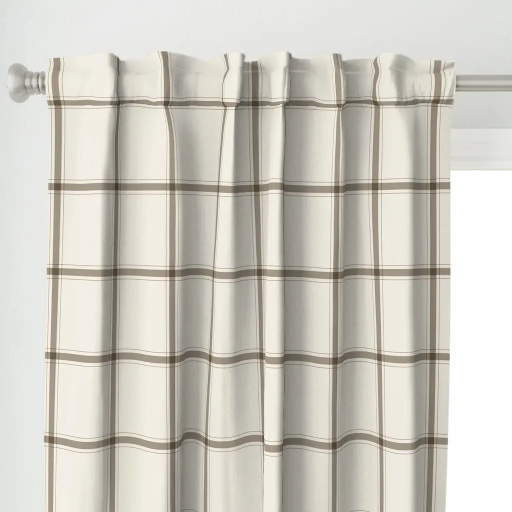 Medium Scale Simple Curtain Panel - Beige alternate view