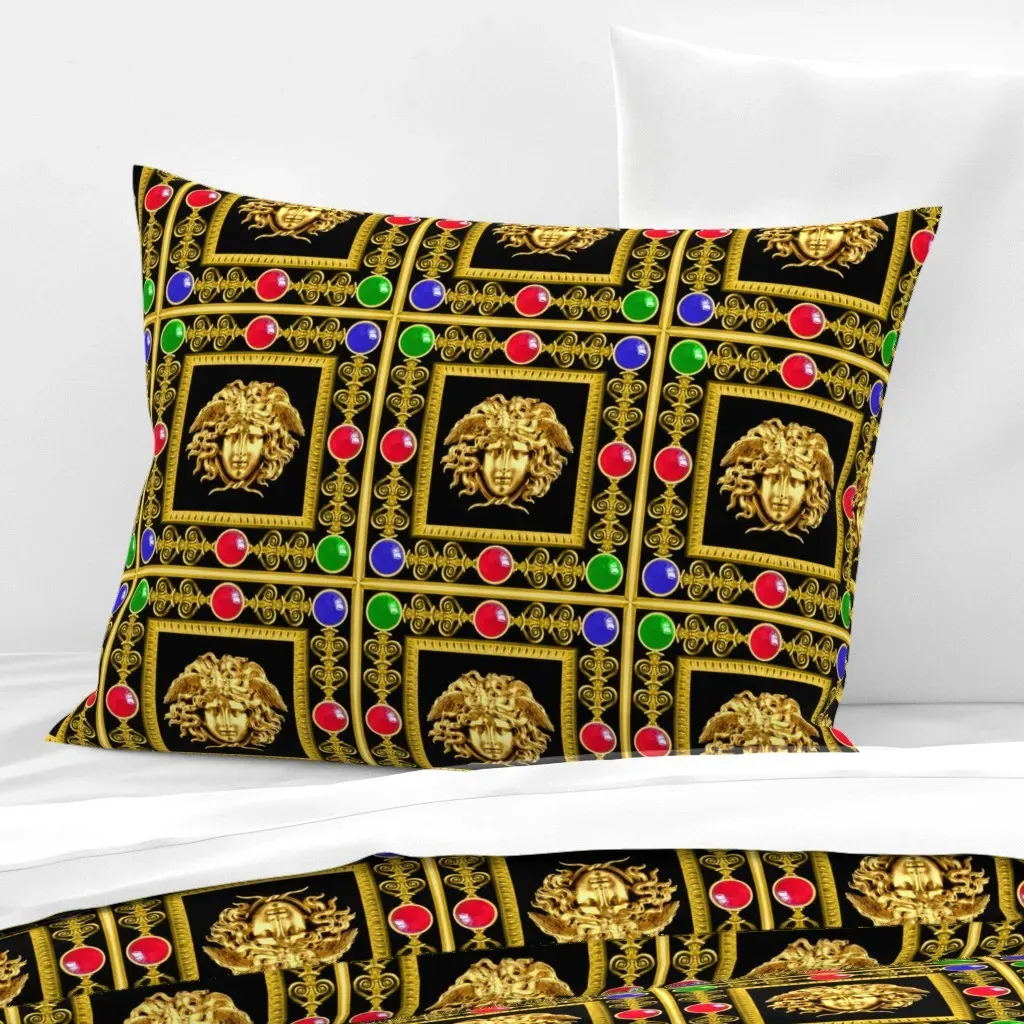 Medusa Baroque Victorian Filigree Standard Knife Edge Pillow - Gold product