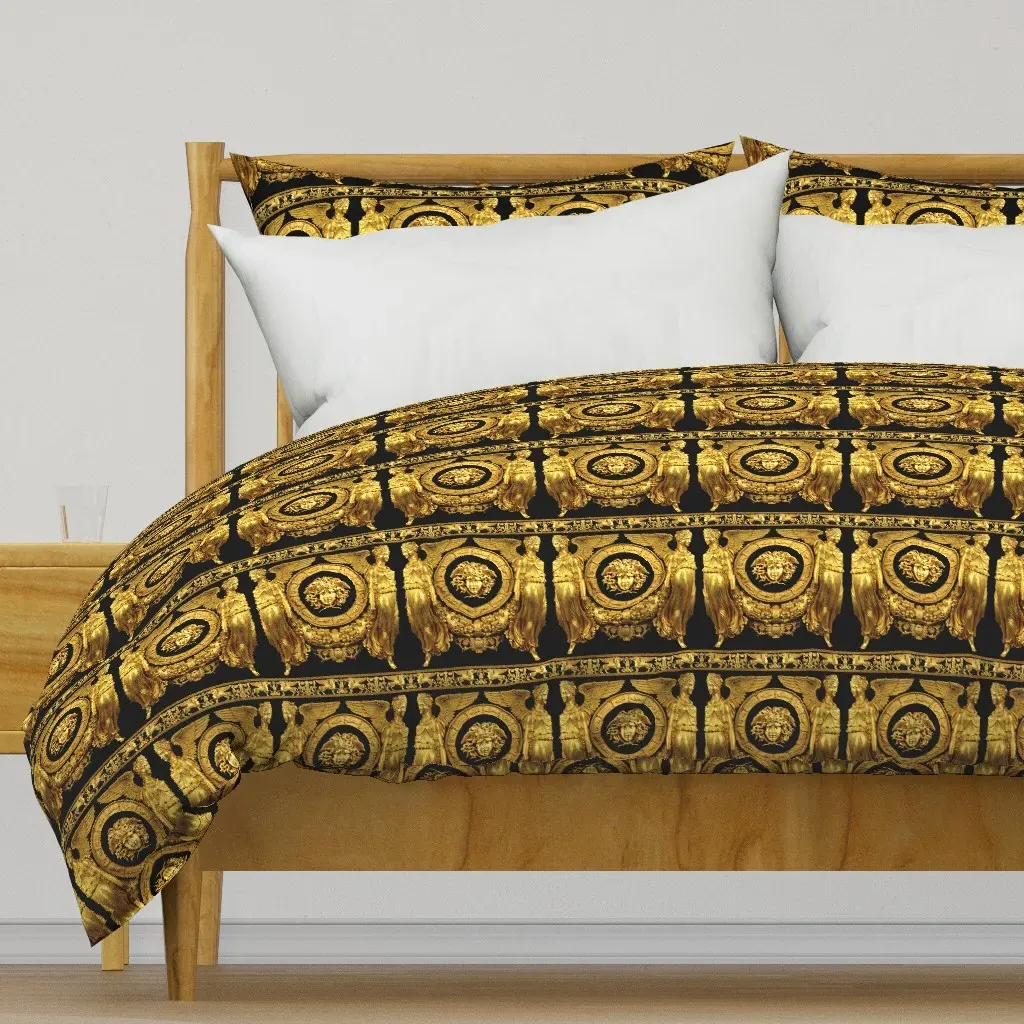 Medusa Zodiac Horoscope Duvet Cover - Gold product