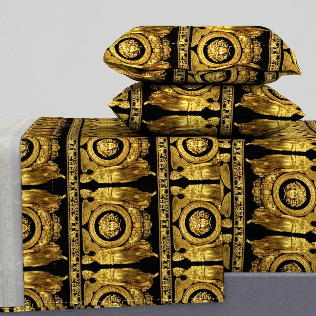 Medusa Zodiac Horoscope Queen Sheet Set - Gold product