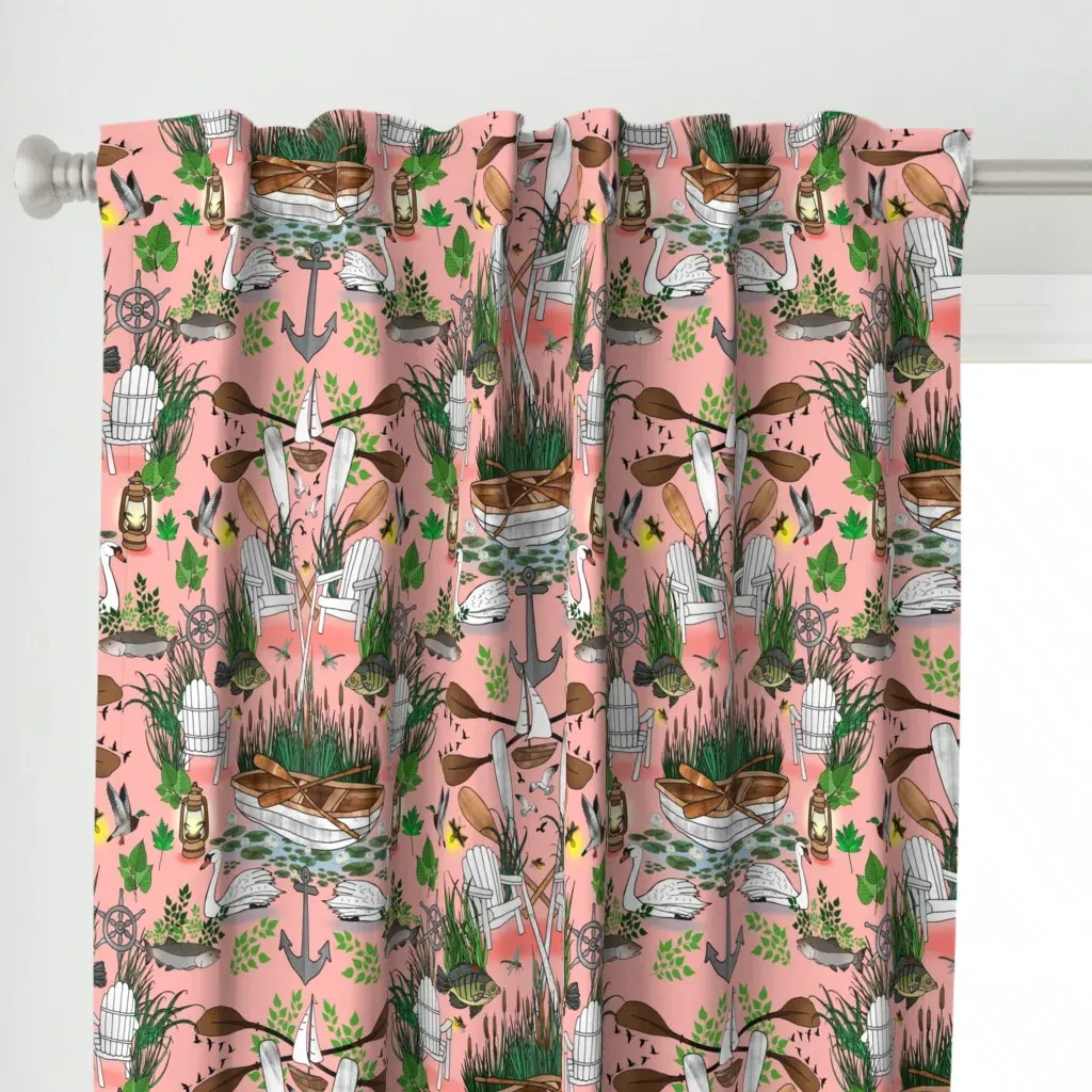 Meet You At The Lake Curtain Panel - Pink alternate view