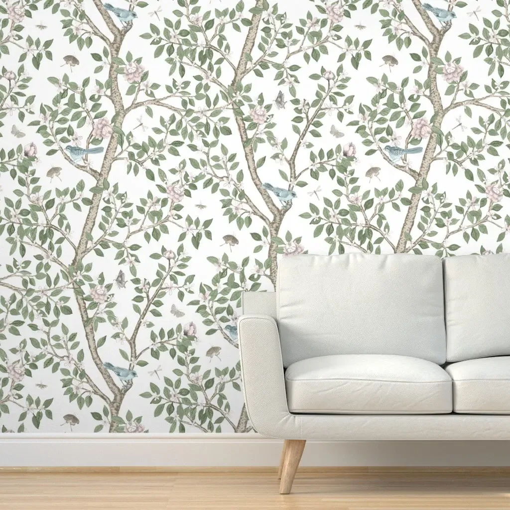 Megan Buxom Citrus Grove with Peonies Peel and Stick Wallpaper - Pink product