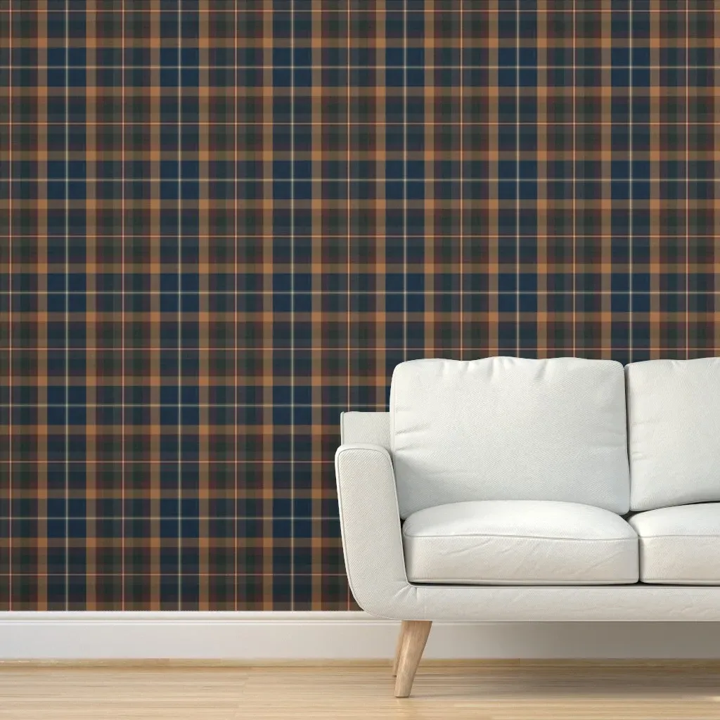 Meredith Plaid Peel and Stick Wallpaper - Beige Navy product