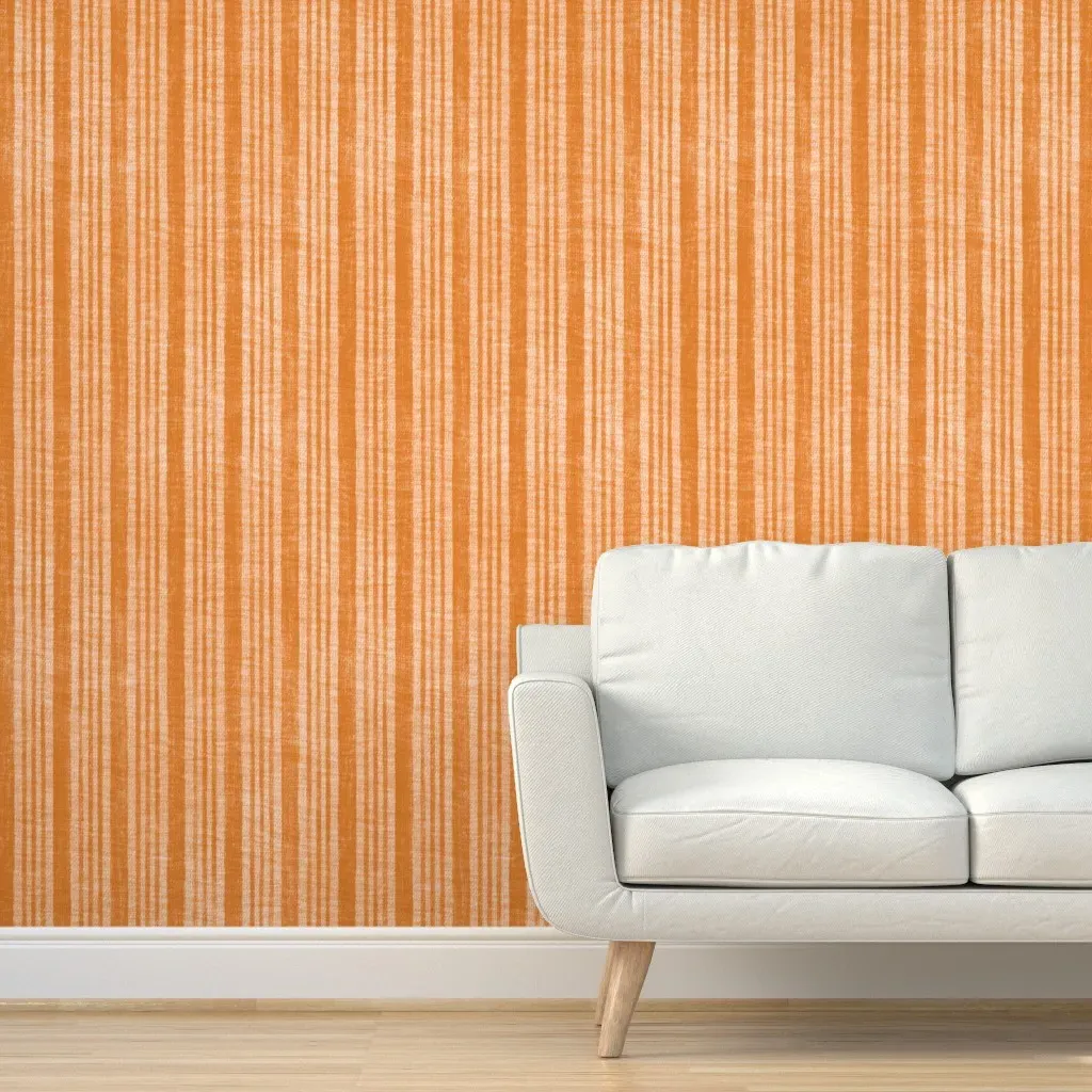 Merkado Stripe Nantes Peel and Stick Wallpaper - Burnt Orange product