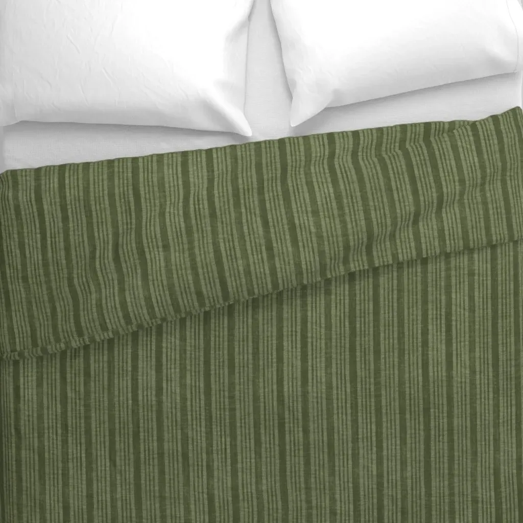 Merkado Stripe Windsor Green Duvet Cover - Sage Green alternate view