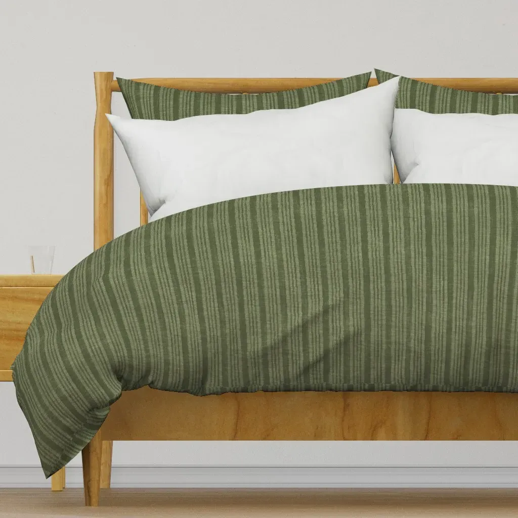 Merkado Stripe Windsor Green Duvet Cover - Sage Green product