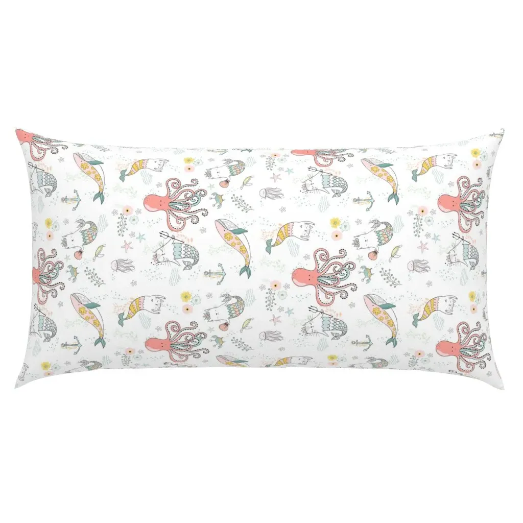 Mermaid Cat Nautical Paradise King Pillow Sham - Pink product
