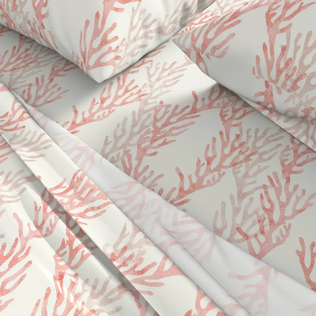 Mermaid Coordinate Queen Sheet Set - Coral Pink alternate view