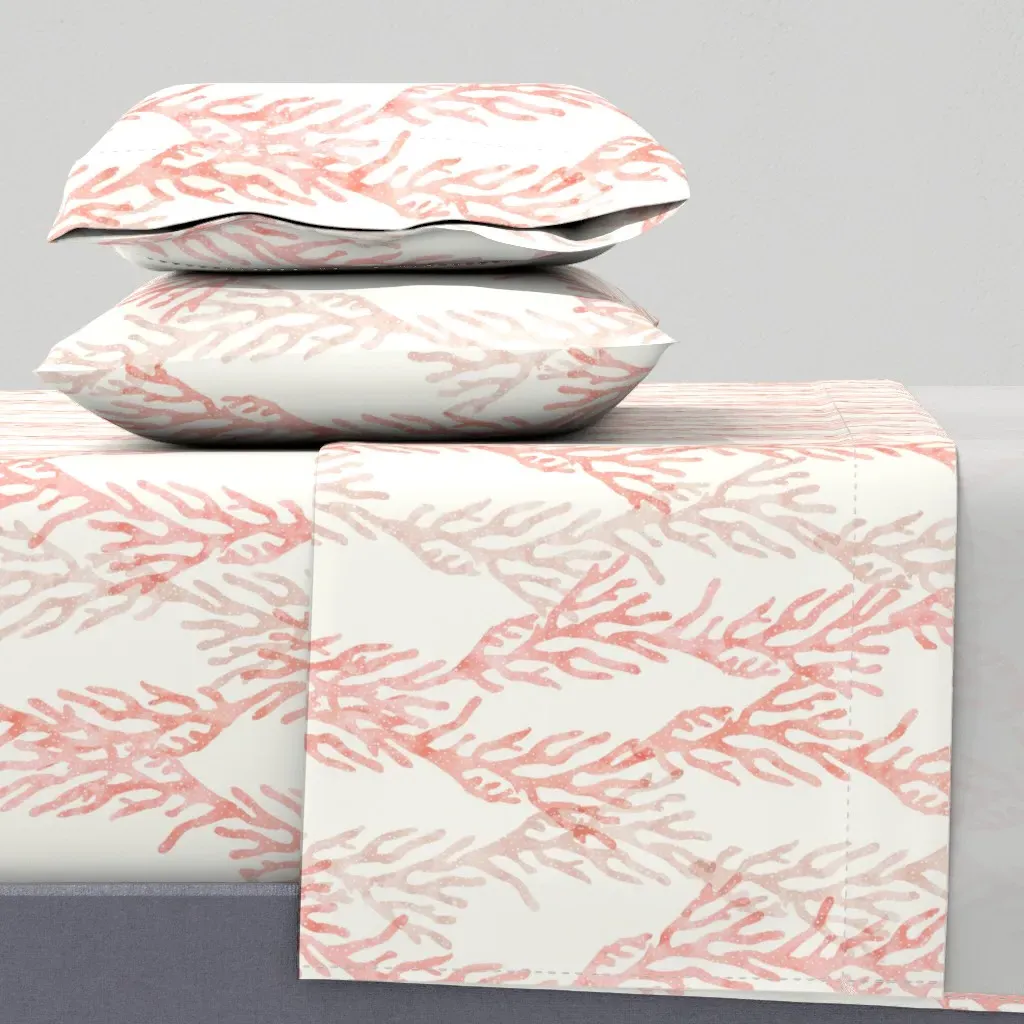 Mermaid Coordinate Queen Sheet Set - Coral Pink product