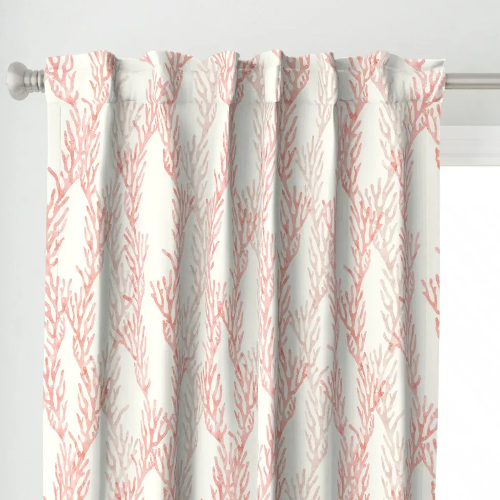 Mermaid Curtain Panel - Coral Pink alternate view
