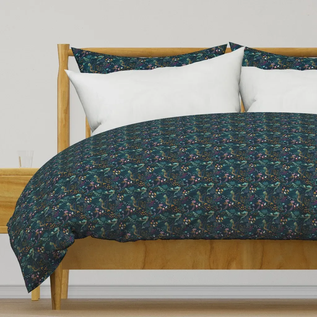 Mermaid Music Small Scale Duvet Cover - Teal product