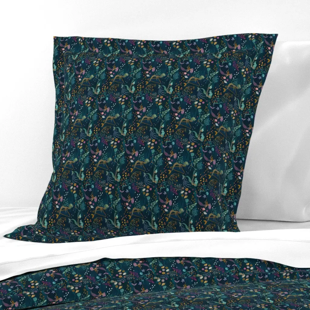 Mermaid Music Small Scale Euro Pillow Sham - Teal product