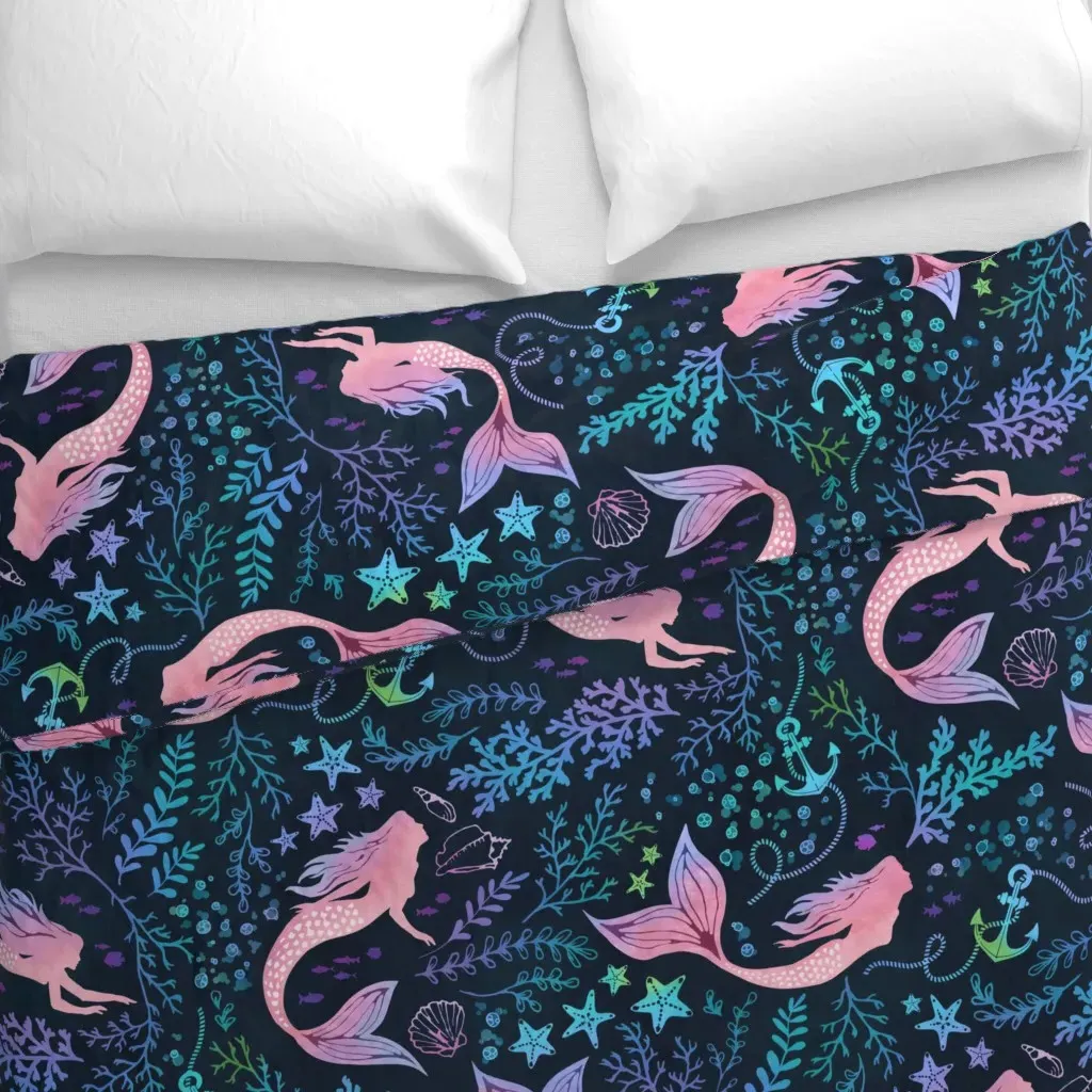 Mermaid Ocean Duvet Cover - Pink alternate view