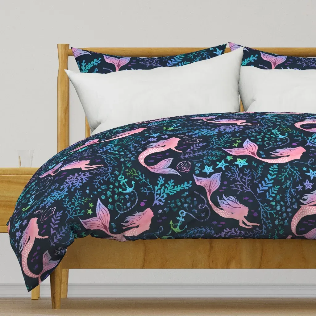 Mermaid Ocean Duvet Cover - Pink product
