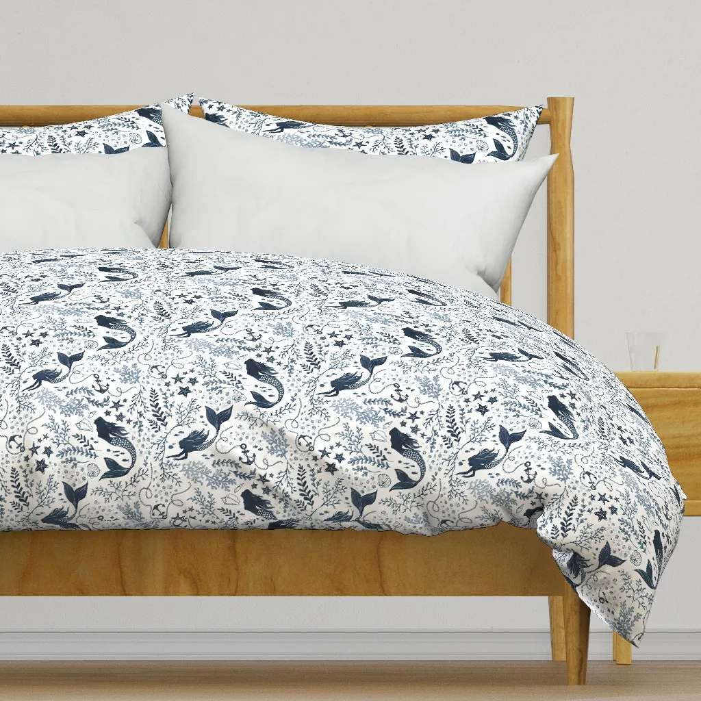 Mermaid Ocean Medium Duvet Cover - Navy Blue product