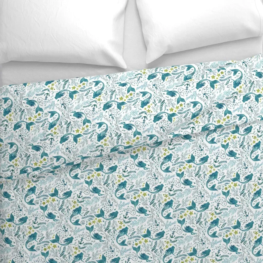 Mermaid Ocean Small Duvet Cover - Teal alternate view