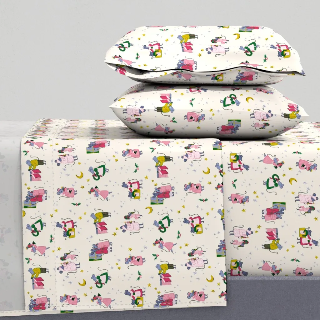 Merry Mousmas Queen Sheet Set - Pink product