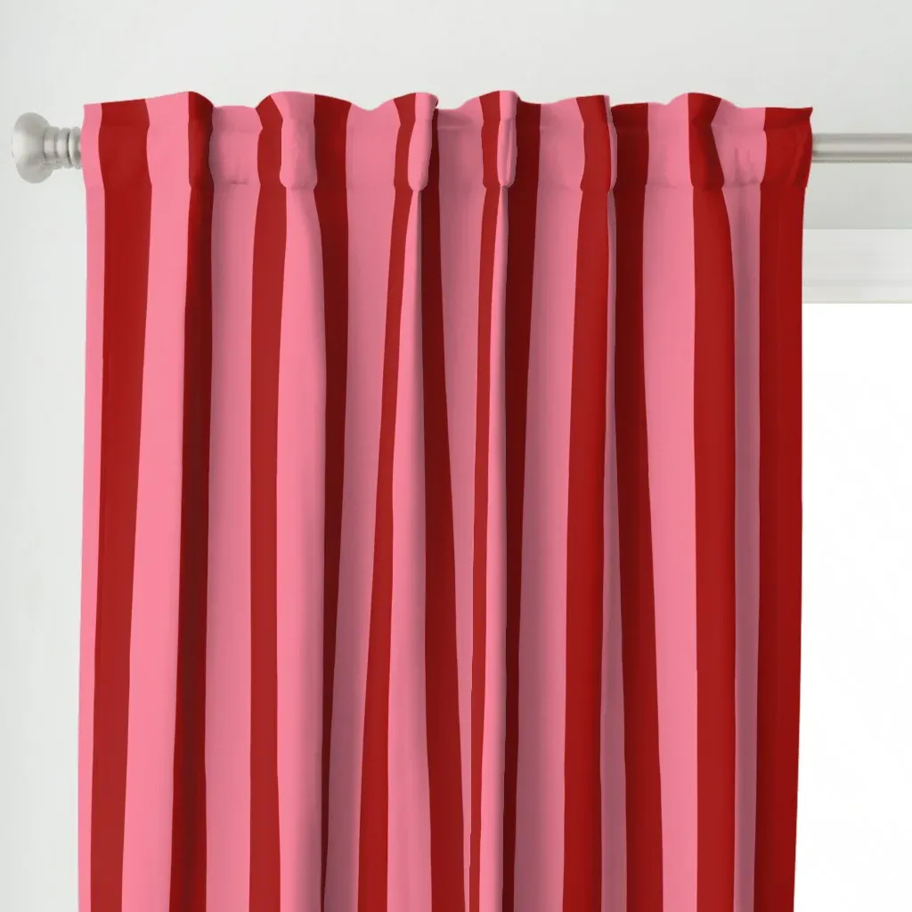 Messy Stripes Curtain Panel - Burgundy alternate view