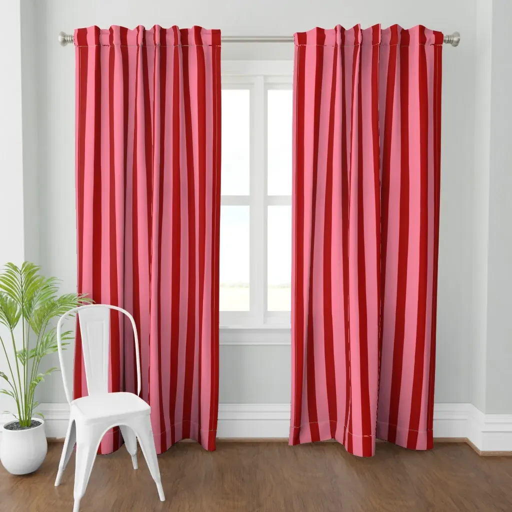 Messy Stripes Curtain Panel - Burgundy product