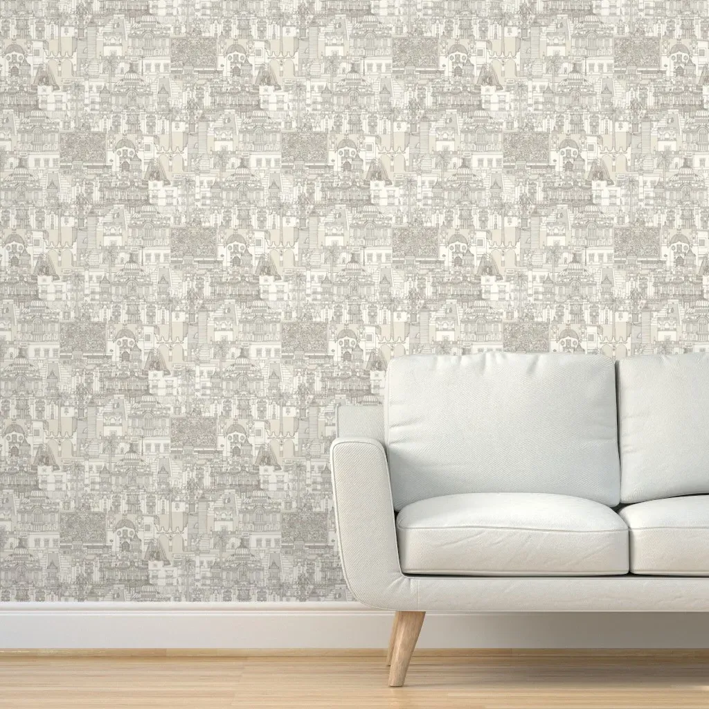 Mexico City Toile Peel and Stick Wallpaper - Beige product
