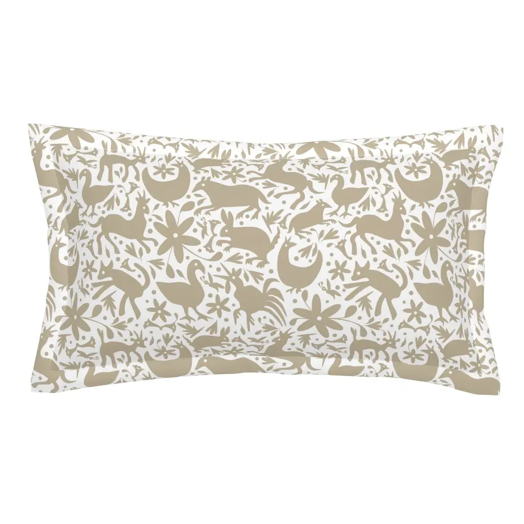 Mexico Springtime Linen King Size Pillow Sham - Beige product