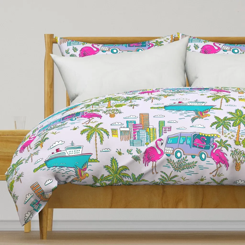 Miami Toile Flamingo Remix Duvet Cover - Pink product