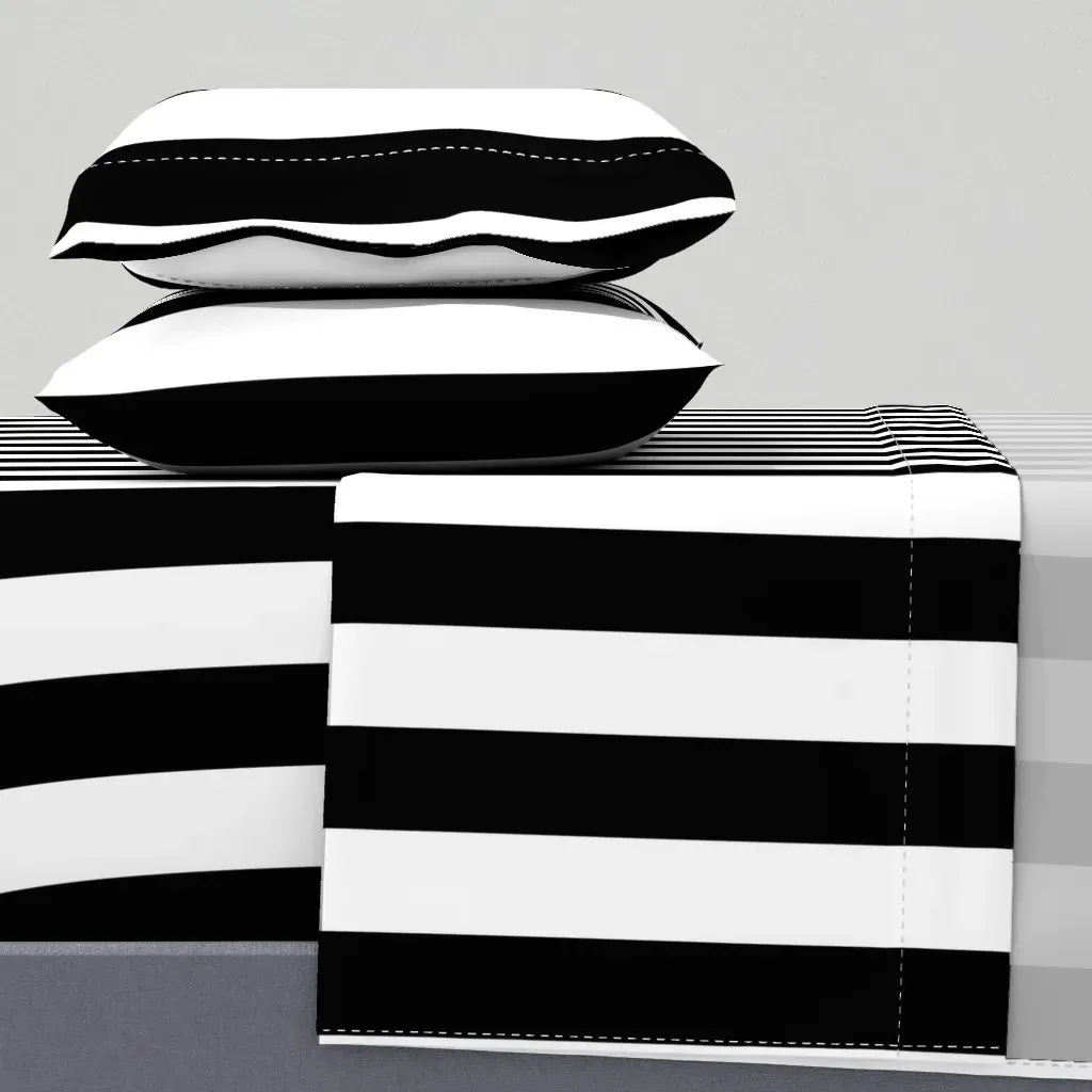 Miami Vice Vertical Tent Stripes King Sheet Set - Black product