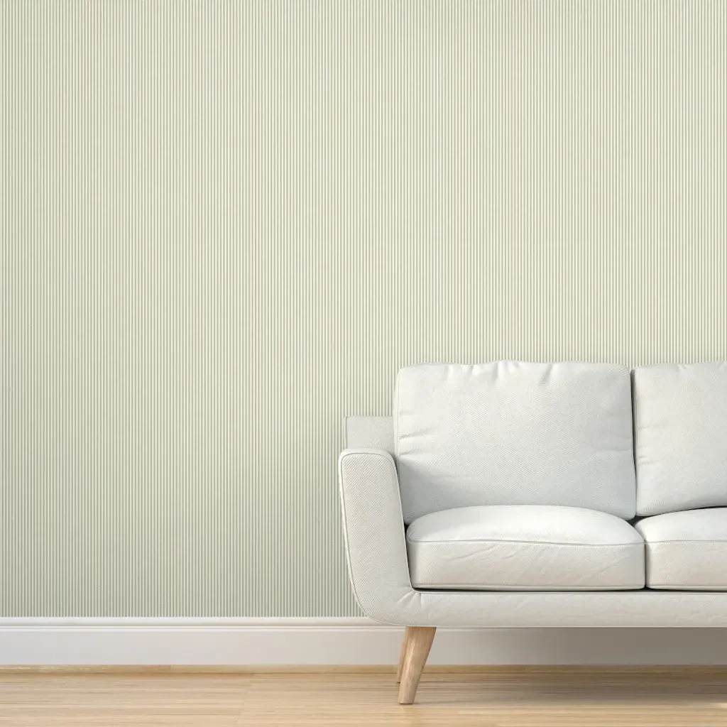 Micro Mini Ticking Stripes Peel and Stick Wallpaper - Sage Green product