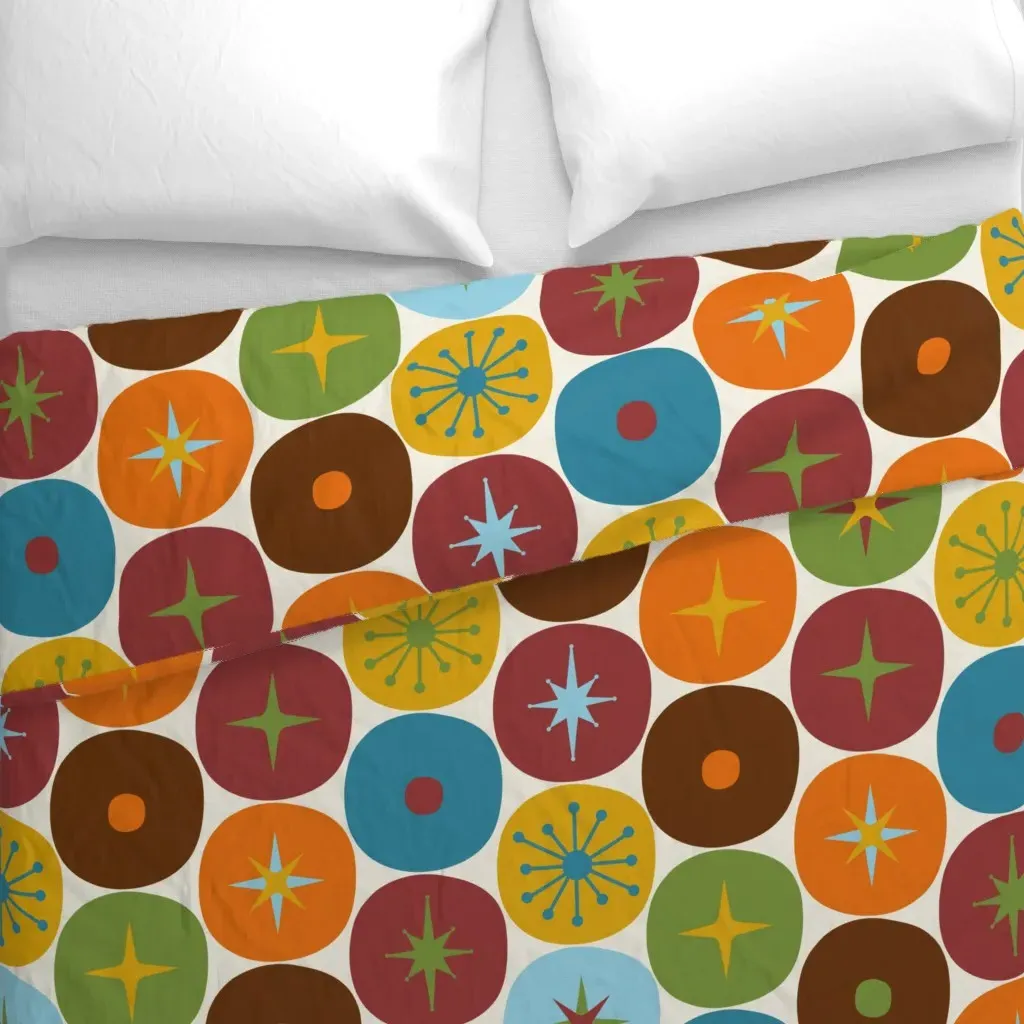 Mid Century Atomic Duvet Cover - Orange alternate view