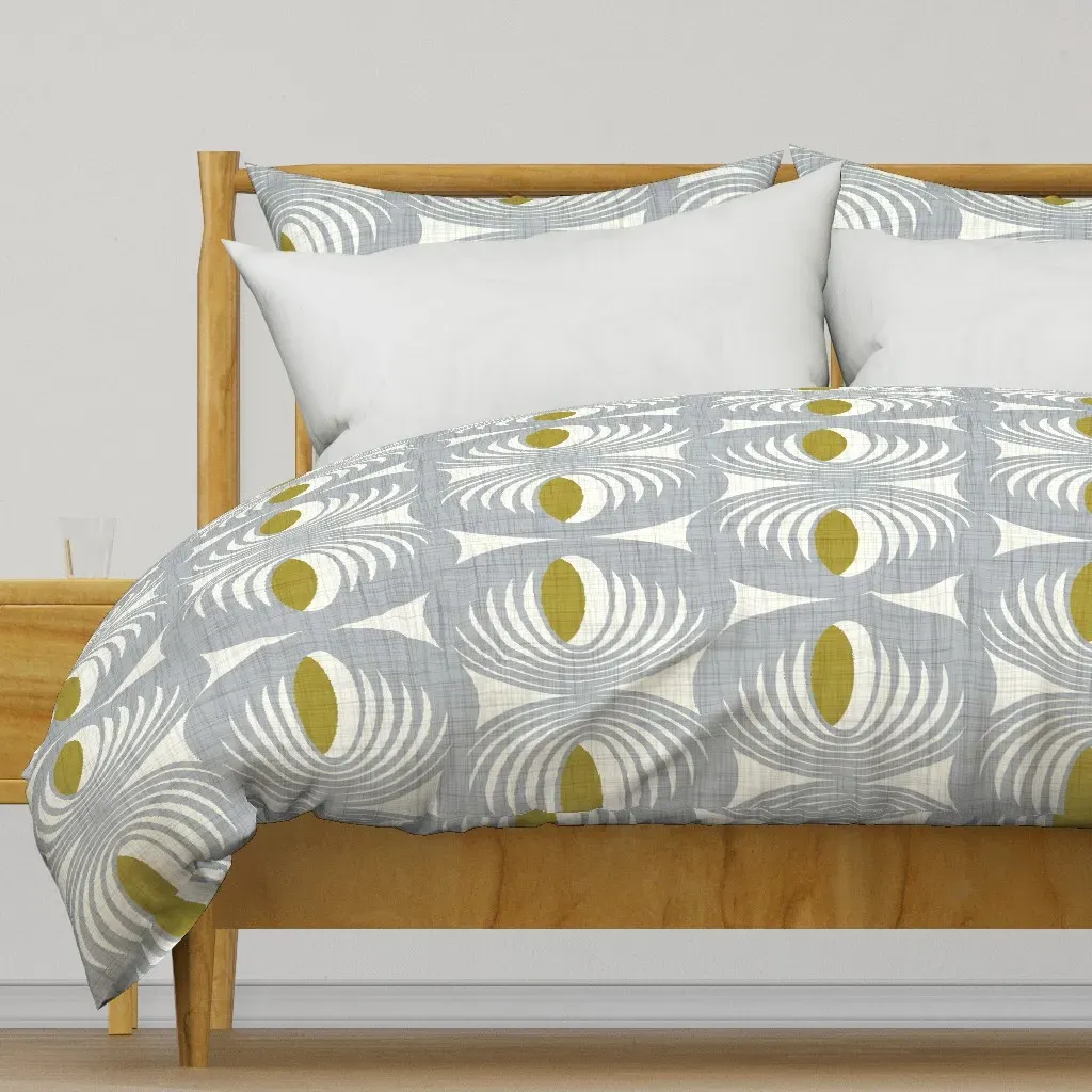 Mid Century Atomic Oval Duvet Cover - Gray product