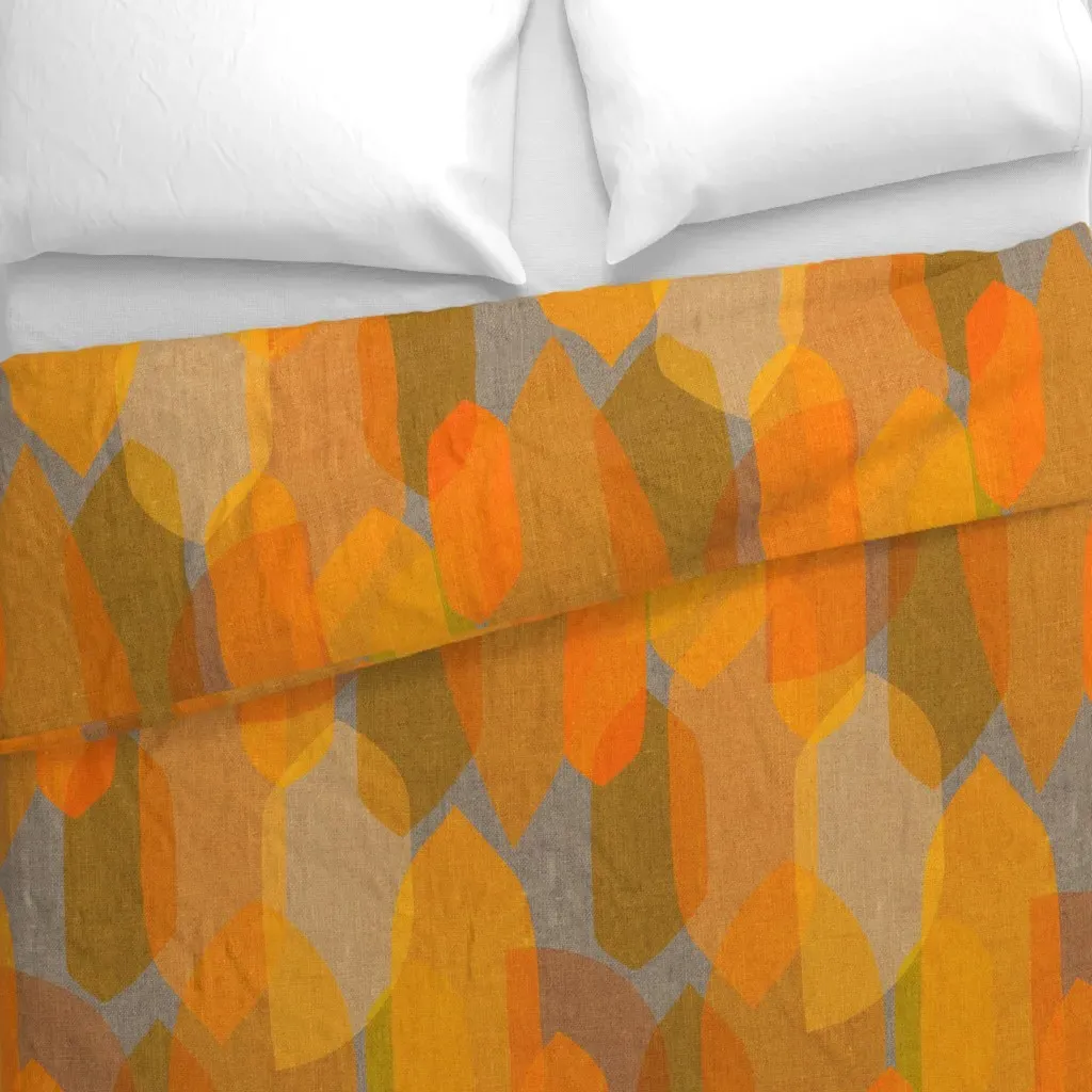 Mid Century Colour Blocks Duvet Cover - Orange alternate view