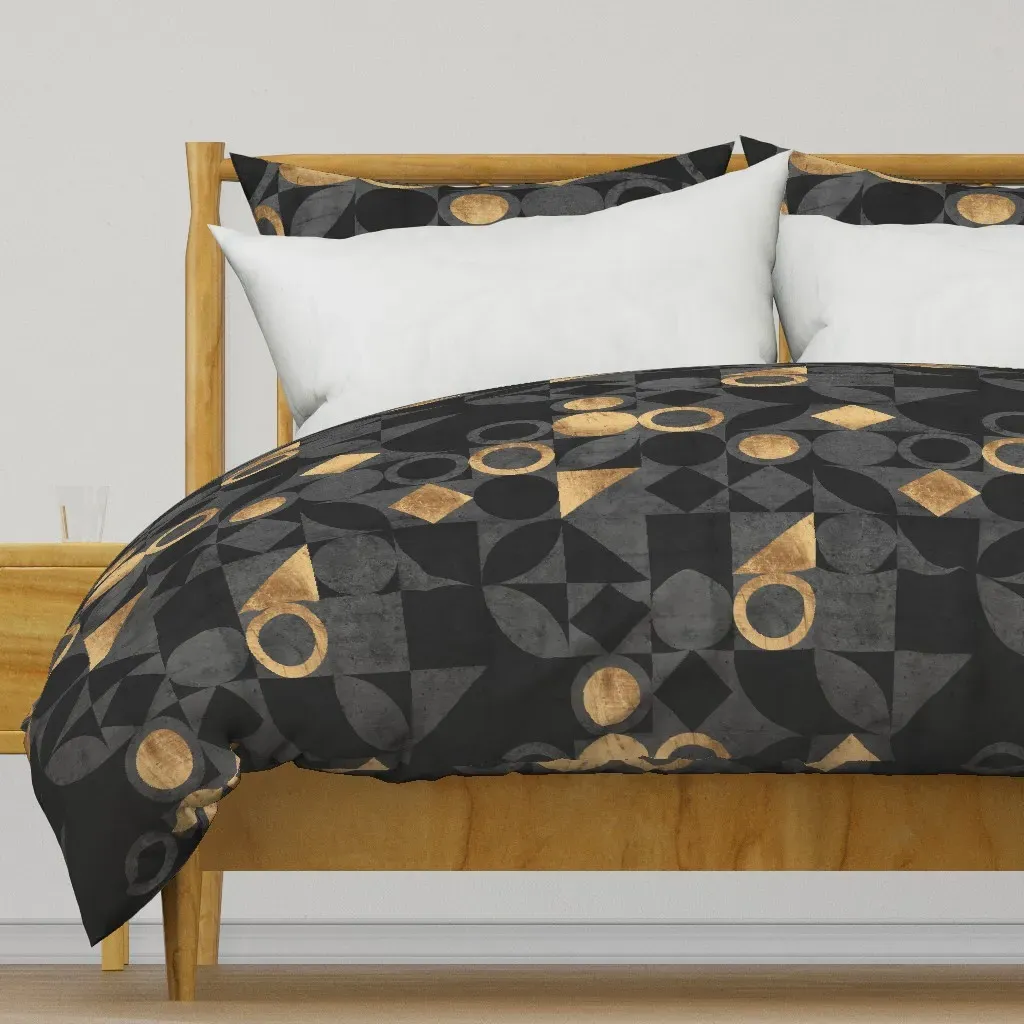 Mid-Century Concrete Collage Duvet Cover - Dark Gray product